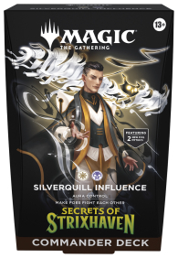 Mazzo commander - i segreti di strixhaven: Influenza di pennargento - bianco/nero - english